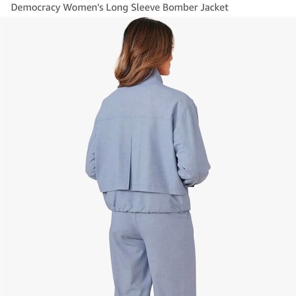 Democracy Women's Long Sleeve Bomber Jacket L nwt - Picture 2 of 5